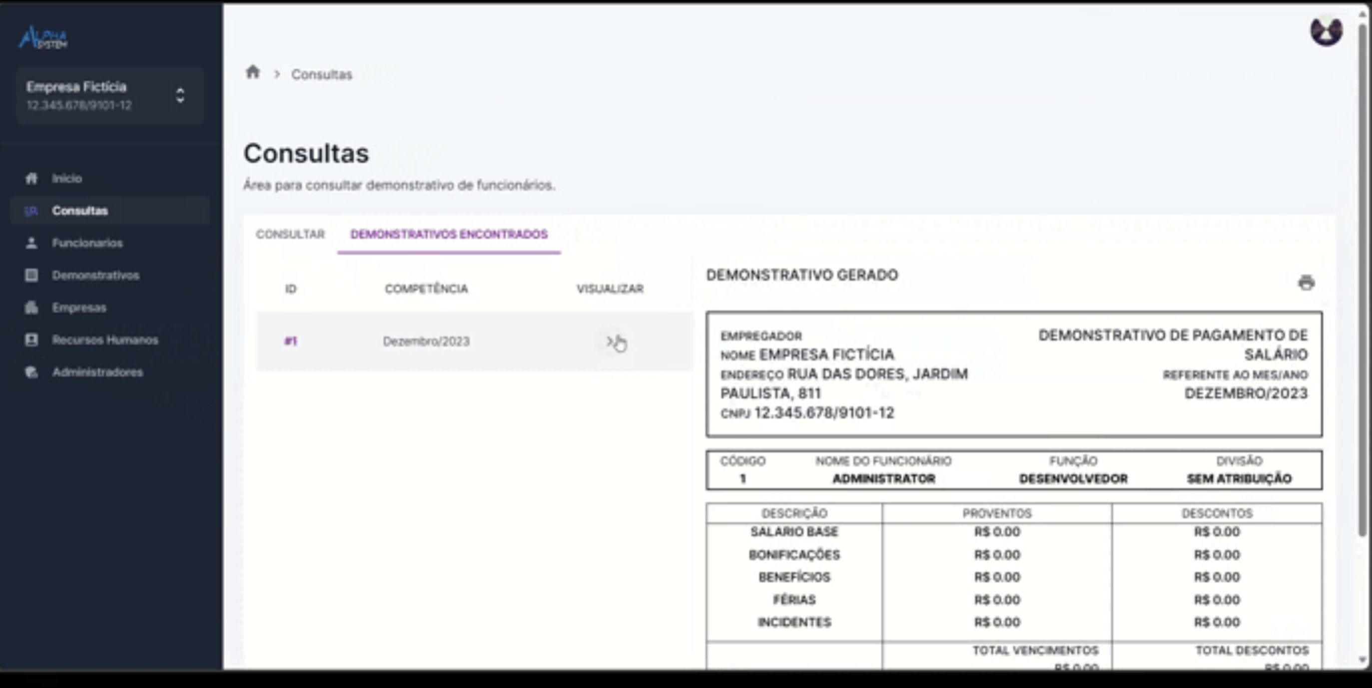 Alpha System Web - Screenshot